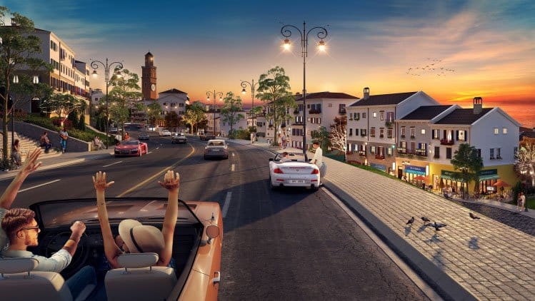 Dãy nhà phố Sun Premier Village Primavera đậm chất Địa Trung Hải. Ảnh phối cảnh: Tập đoàn Sun Group.