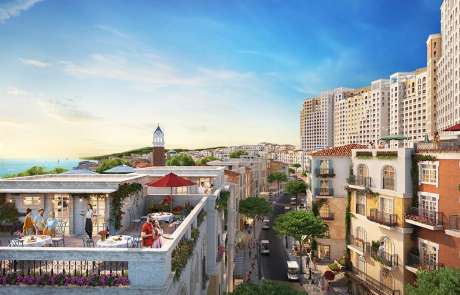 Thiết kế kiến trúc Taormina các căn Shophouse The Center thị trấn Địa Trung Hải.