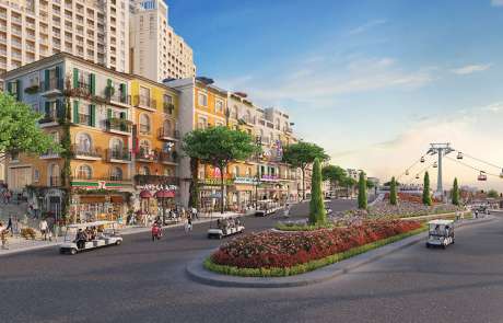 Thiết kế kiến trúc Taormina các căn Shophouse The Center thị trấn Địa Trung Hải.