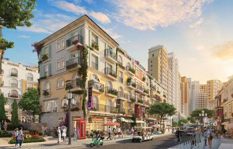 Thiết kế kiến trúc Taormina các căn Shophouse The Center thị trấn Địa Trung Hải.