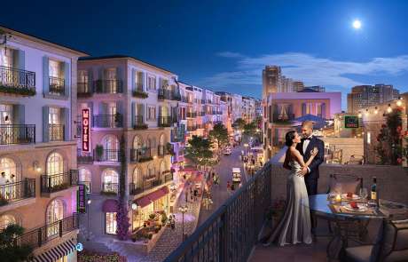 Thiết kế kiến trúc Taormina các căn Shophouse The Center thị trấn Địa Trung Hải.