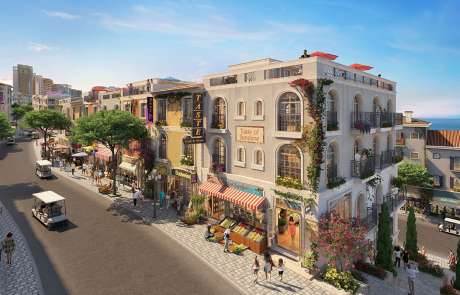 Thiết kế kiến trúc Taormina các căn Shophouse The Center thị trấn Địa Trung Hải.