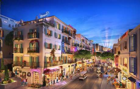 Thiết kế kiến trúc Taormina các căn Shophouse The Center thị trấn Địa Trung Hải.