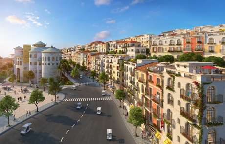 Thiết kế kiến trúc Taormina các căn Shophouse The Center thị trấn Địa Trung Hải.