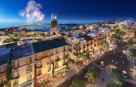 Thiết kế kiến trúc Taormina các căn Shophouse The Center thị trấn Địa Trung Hải.