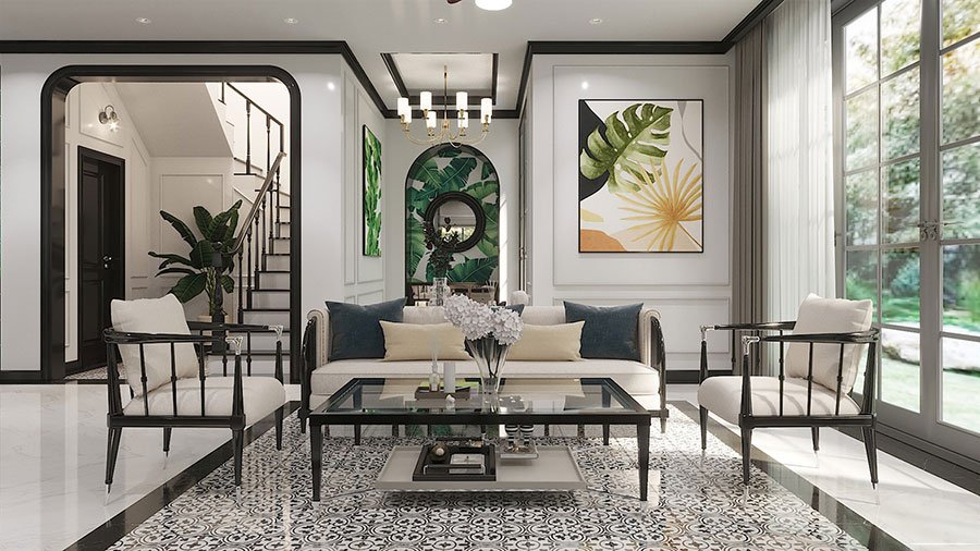 Phối cảnh biệt thự Sun Tropical Village mang phong cách kiến trúc Tropical - Indochine.