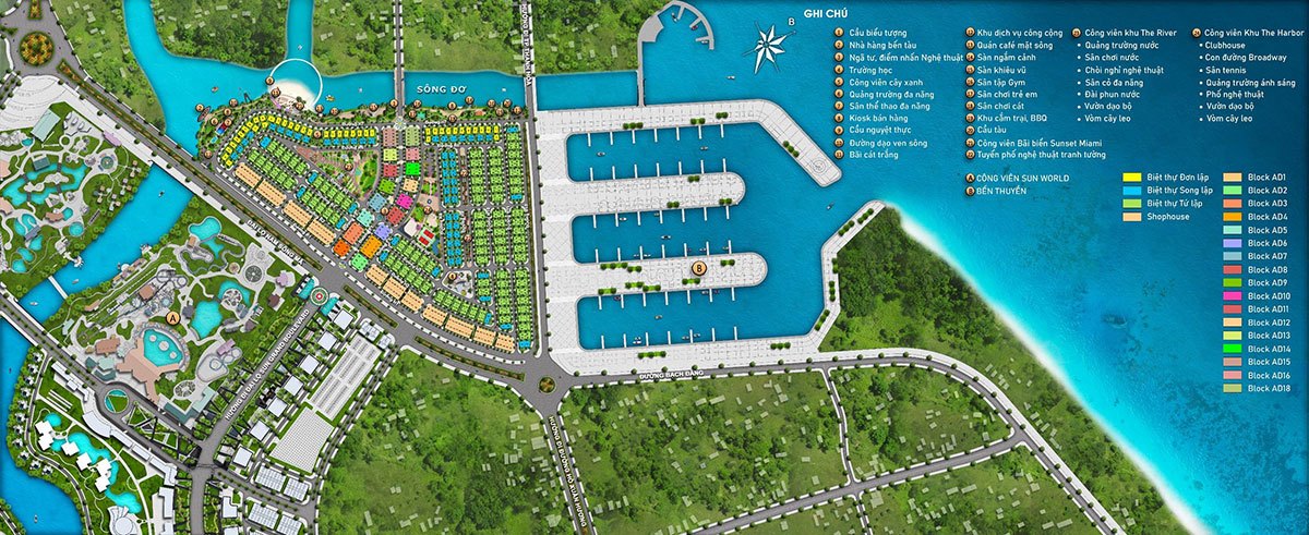 Vị trí Sun Riverside Village trong tổng dự án của Sun Group tại Sầm Sơn, Thanh Hóa.