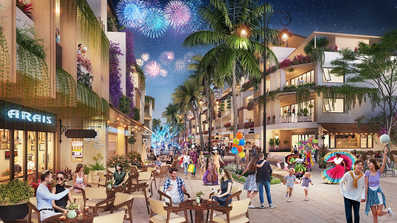 Khu Shophouse Paradise Walk kết nối trục Đông - Tây.