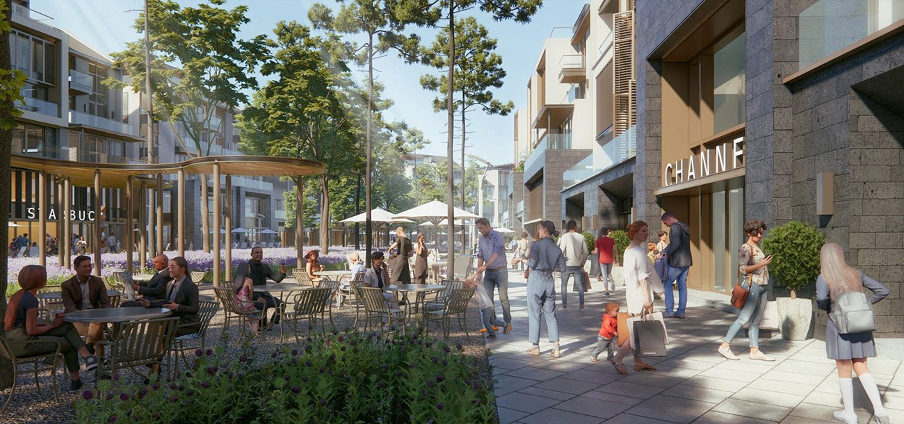 Mô hình bất động sản kết hợp thương mại và nghỉ dưỡng tại The Avenue.