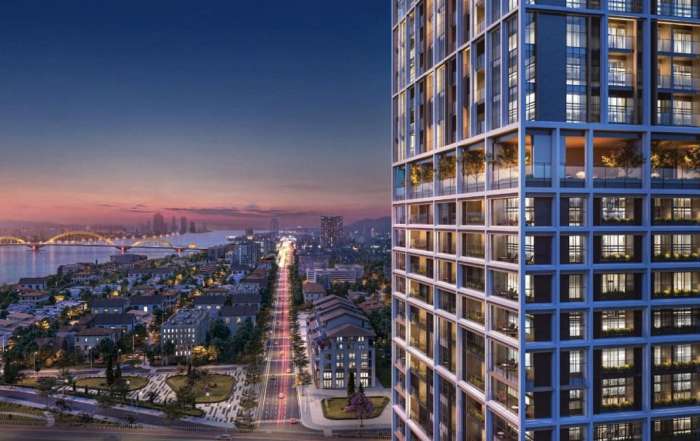 Tòa tháp cao tầng ven sông Hàn sở hữu tầm nhìn khoáng đạt cùng tiện ích hiện đại.