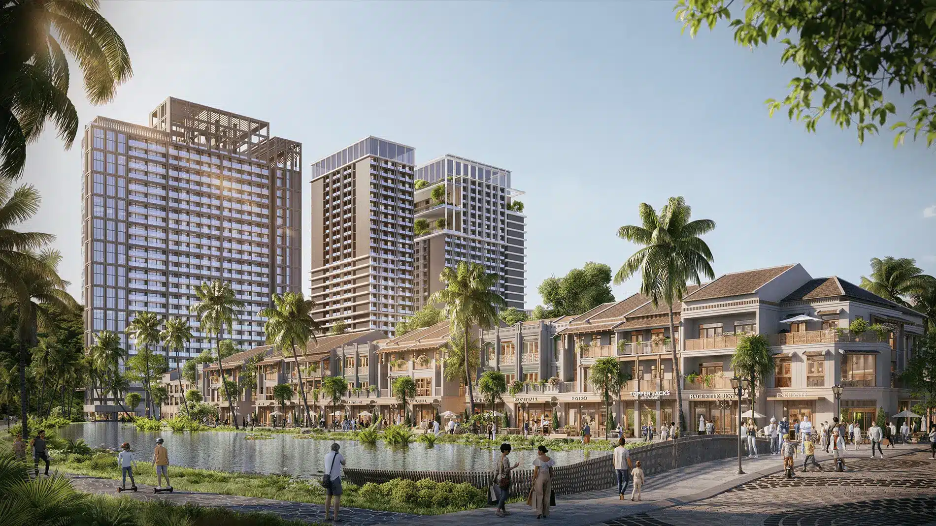 Hình ảnh phối cảnh dự án Xanh Island Cát Bà được phát triển bởi tập đoàn Sun Group.